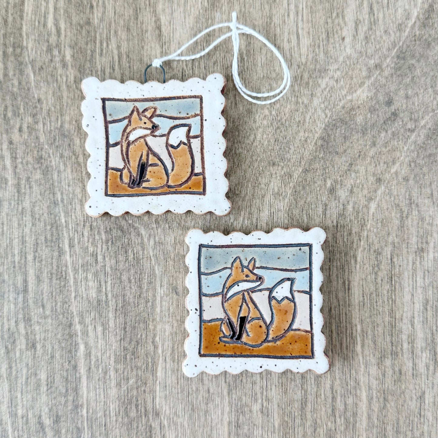 sitting fox stamps