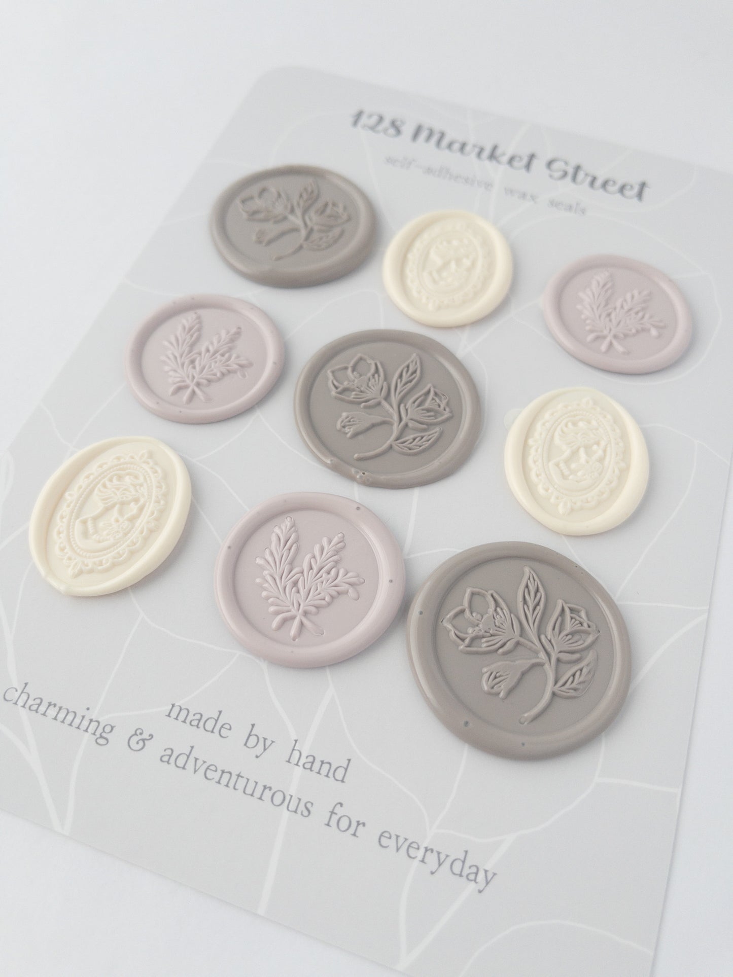 Wax Seals, Set of Nine, Cameo No. 1 in Wedding Neutrals