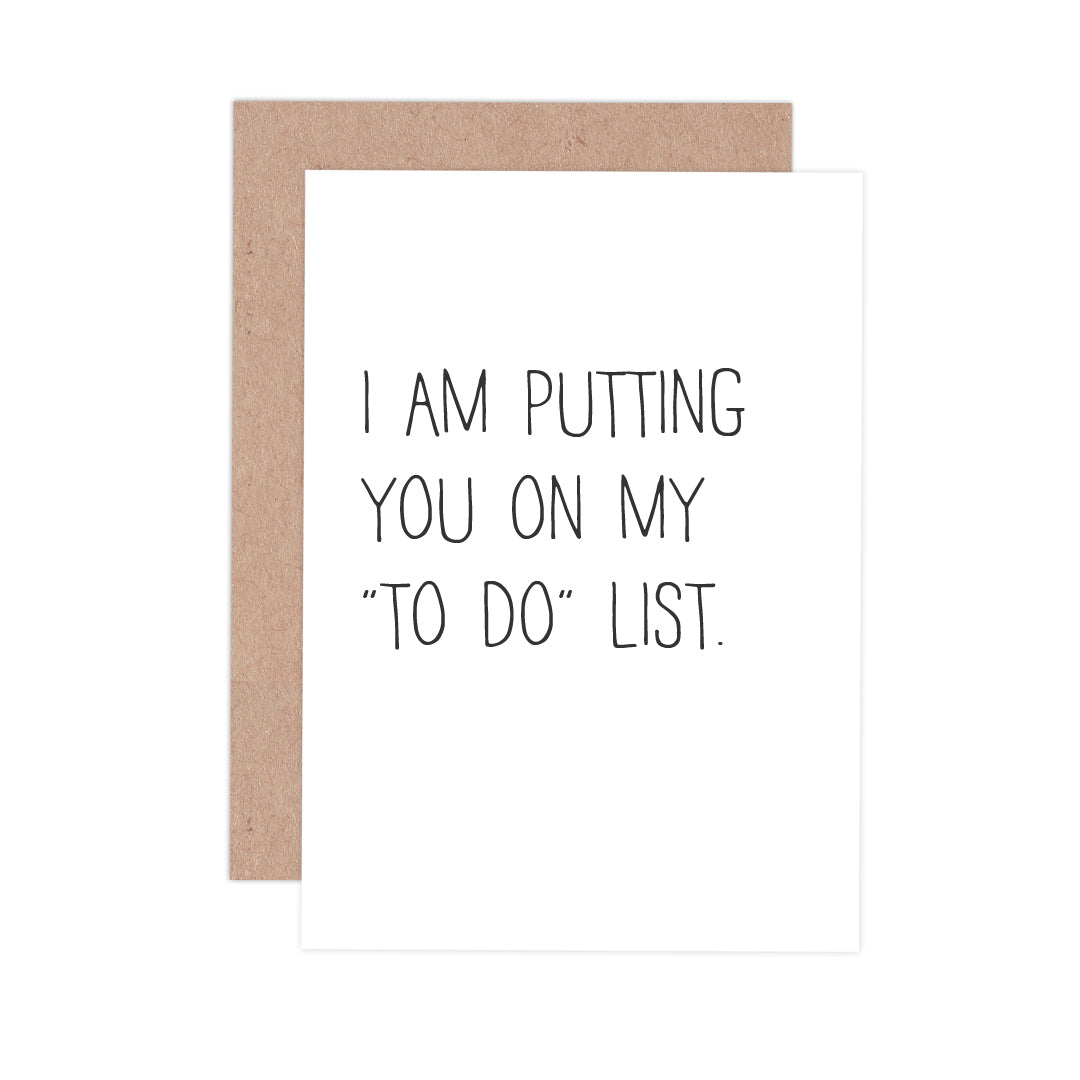 My "To-Do" List