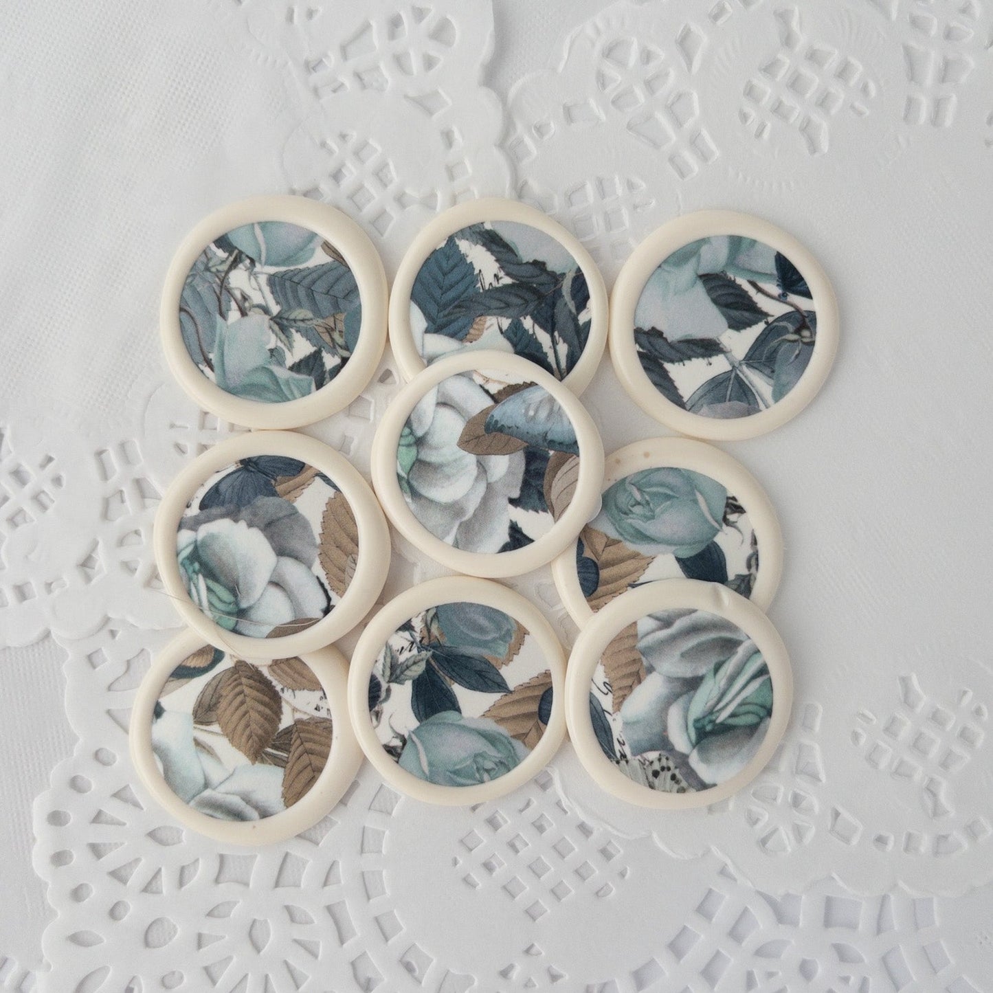 Wax Seals, Set of Nine, Magnolia in Buttercream
