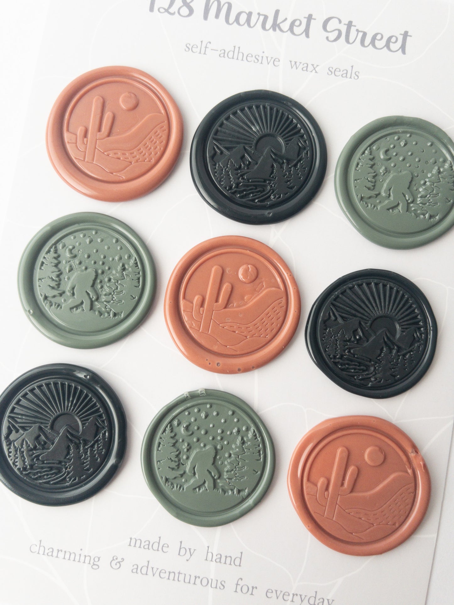 Wax Seals, Set of Nine, Landscapes No. 1