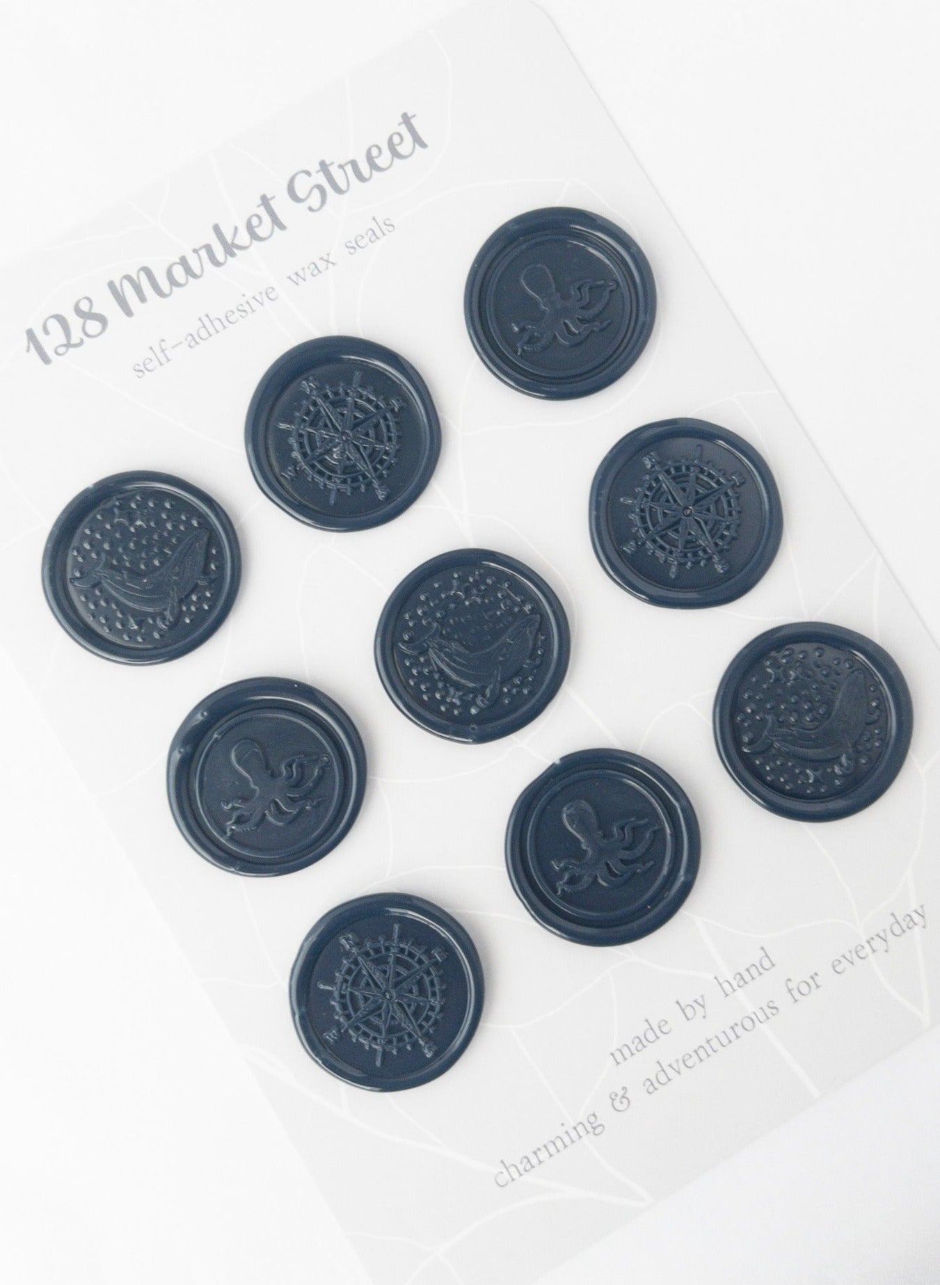 Wax Seals, Set of Nine, Ocean No. 1 in Navy