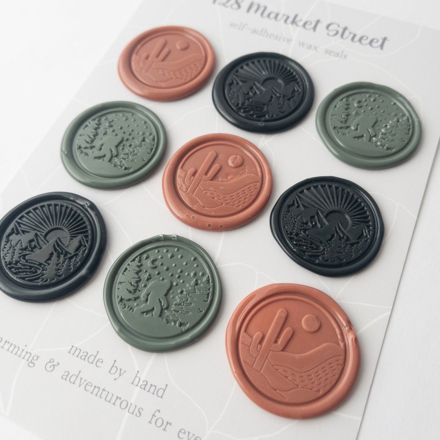 Wax Seals, Set of Nine, Landscapes No. 1