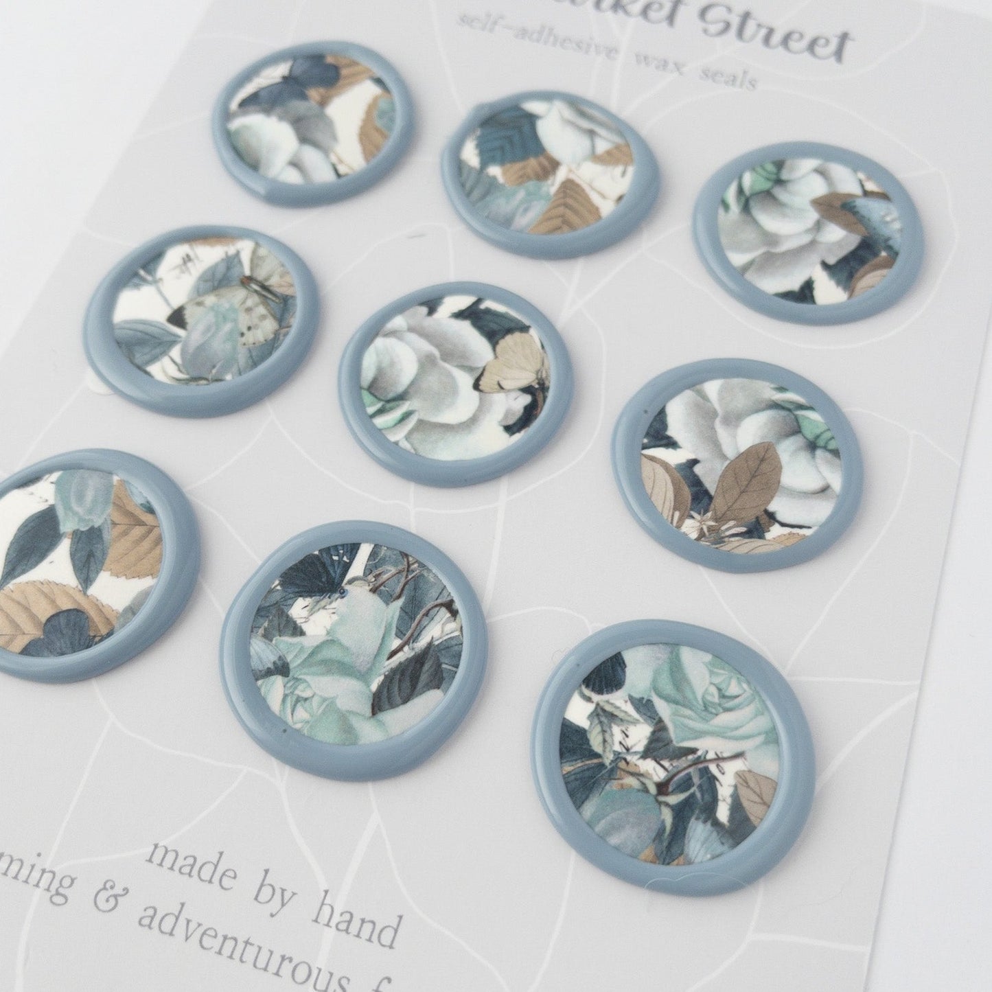 Wax Seals, Set of Nine, Magnolia in Dusty Blue