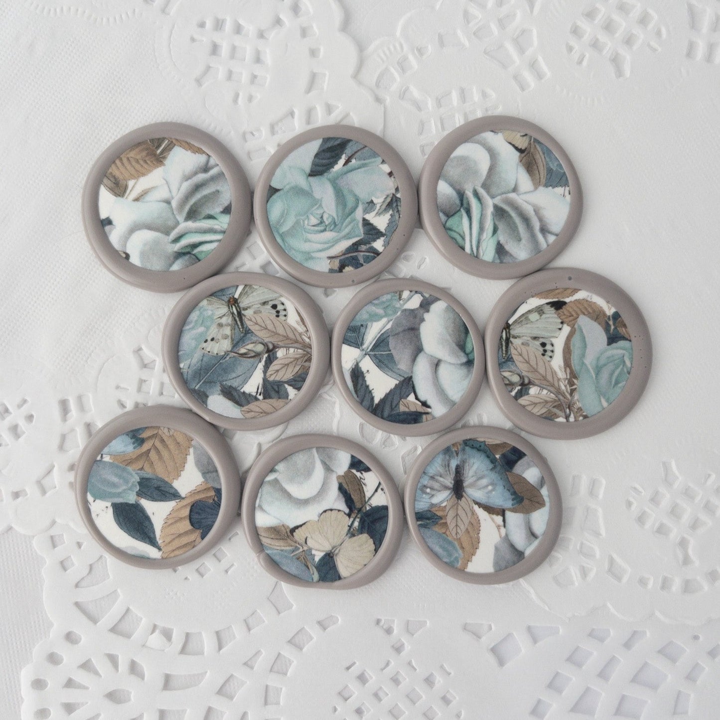 Wax Seals, Set of Nine, Magnolia in Clay