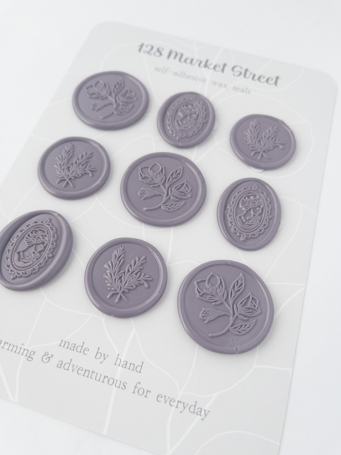 Wax Seals, Set of Nine, Cameo No. 1 in Lavender
