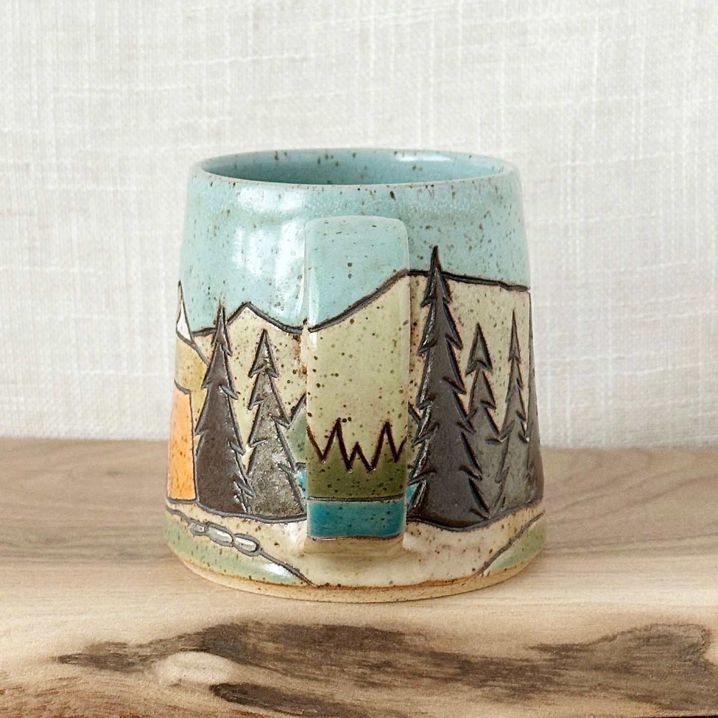 orange tent mug - right orientation (12 oz)