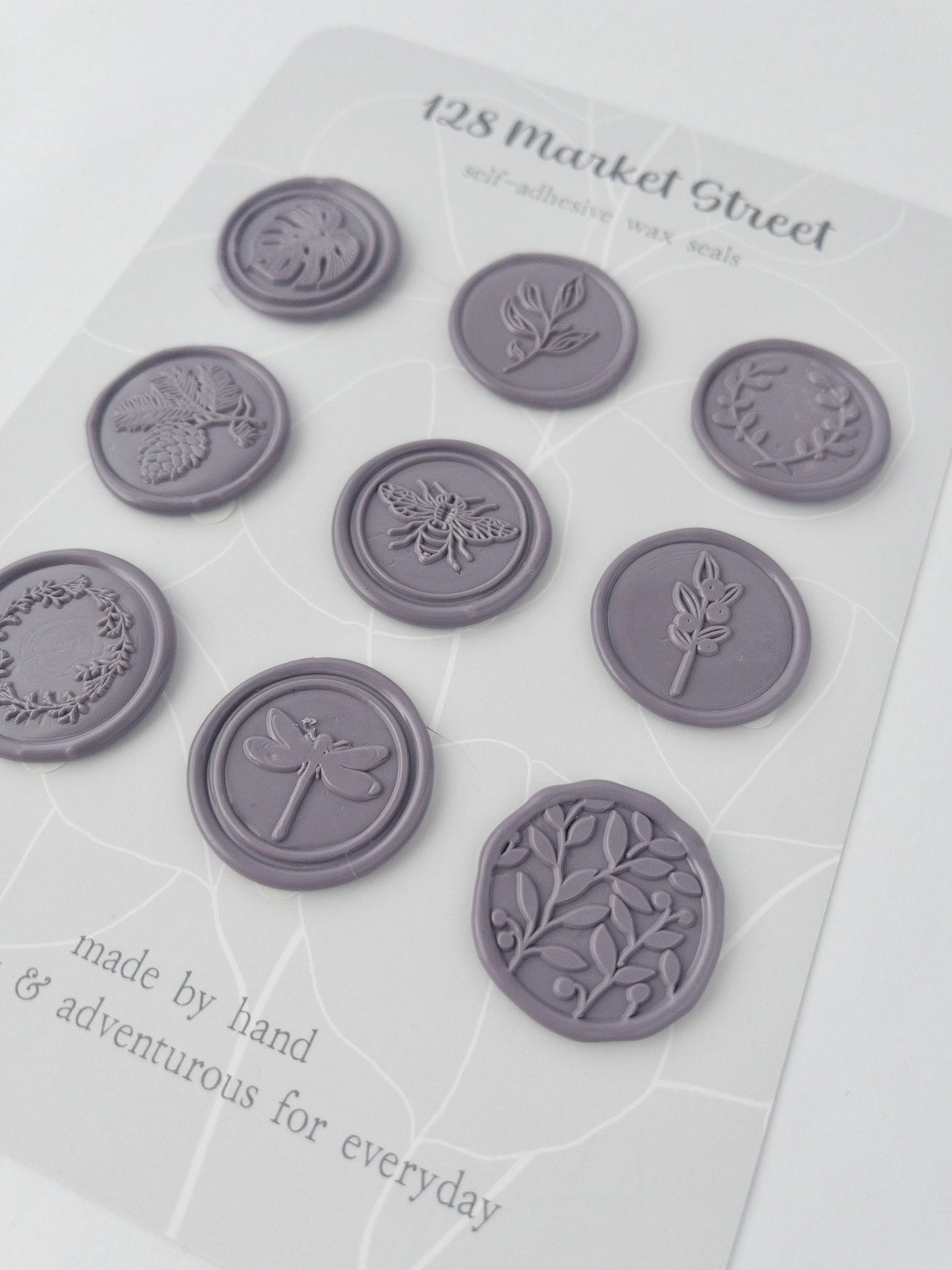 Wax Seals, Set of Nine, Garden No. 3 in Lavender