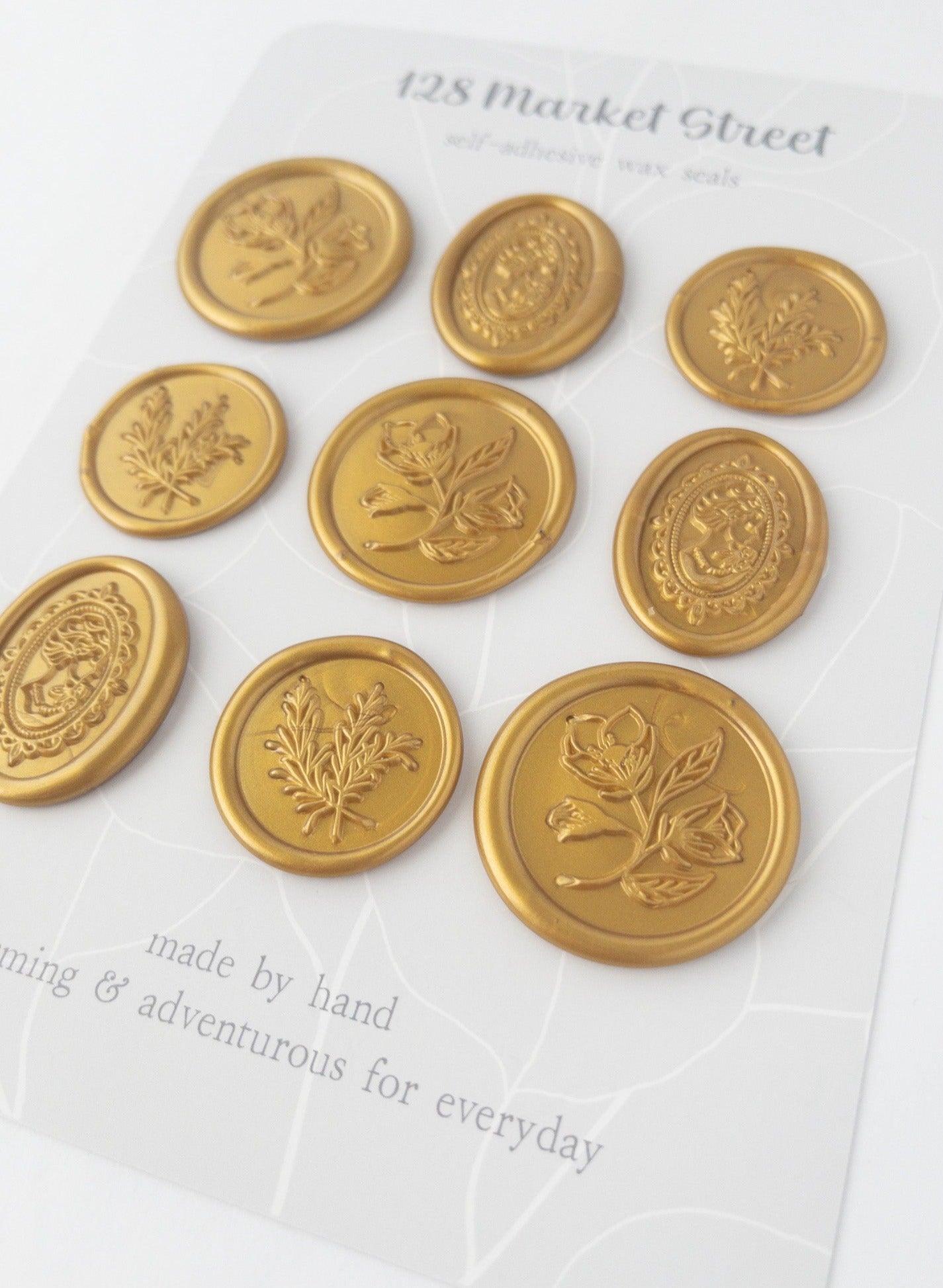 Wax Seals, Set of Nine, Cameo No. 1 in Antique Gold