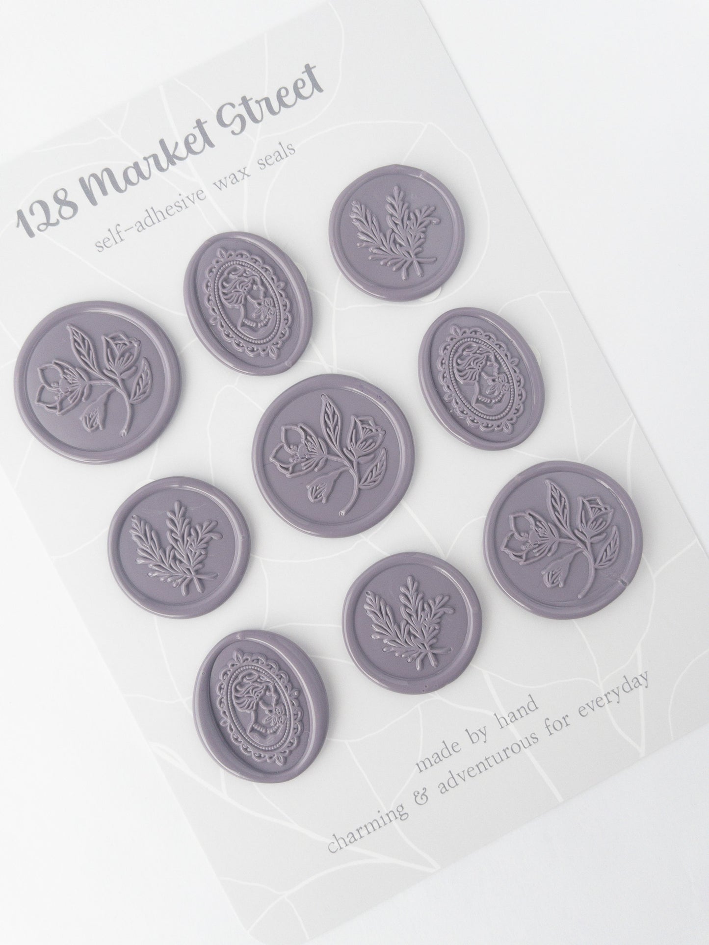 Wax Seals, Set of Nine, Cameo No. 1 in Lavender