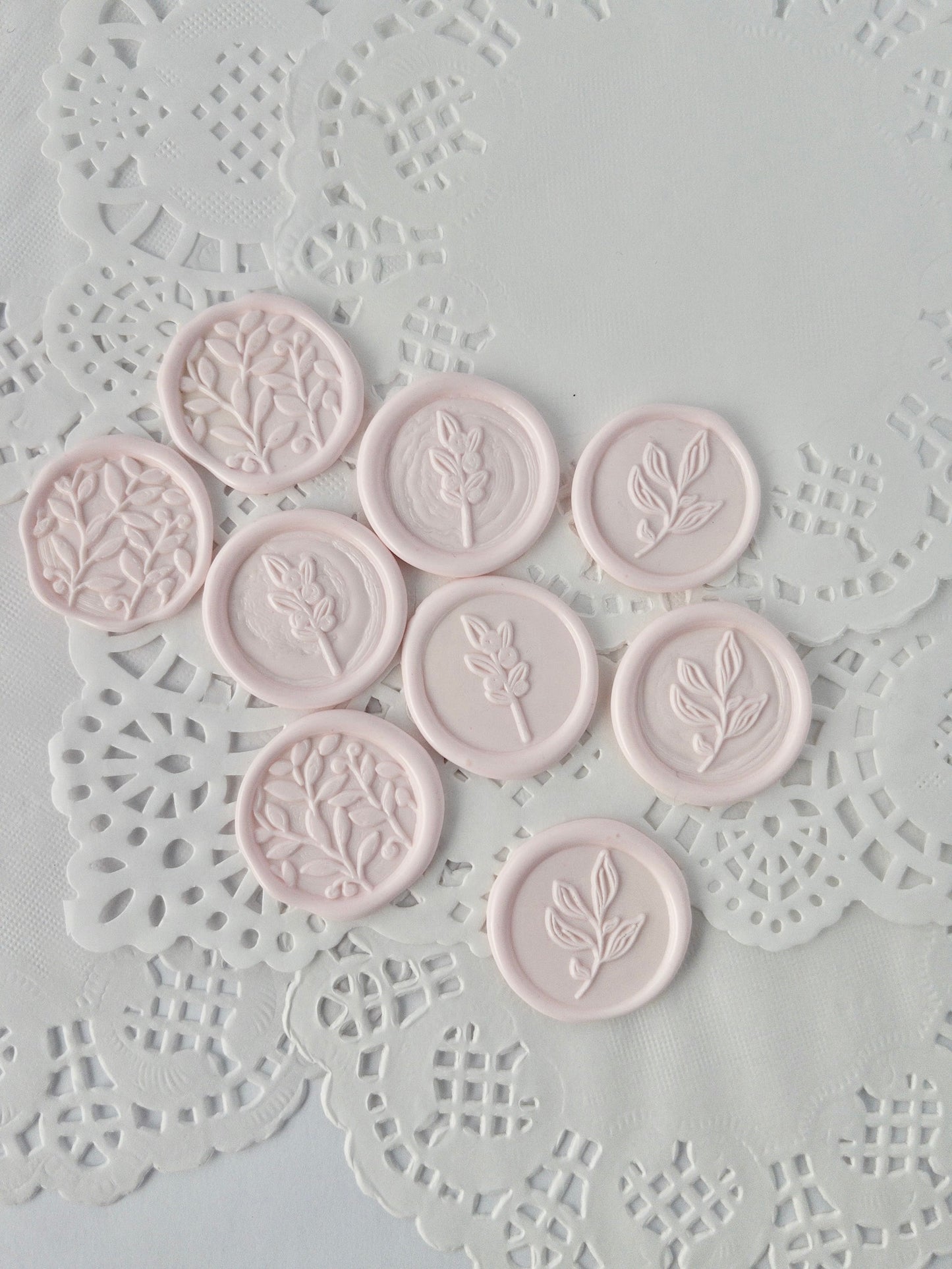 Wax Seals, Set of Nine, Garden No. 4 in Limited Edition Baby Pink